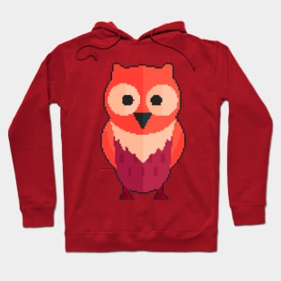 Mystical Nocturne: Pixel Art Owl Design for Fashionable Attire Hoodie